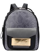 Romwe Grey Snakeskin Printed Backpacks