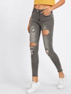 Romwe Raw Hem Rivet Ripped Jeans