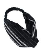 Romwe Black Stripes Elastic Headband For Women