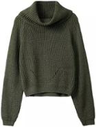 Romwe Turtleneck Long Sleeve Green Sweater