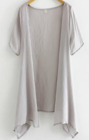 Romwe Short Sleeve Grey Top