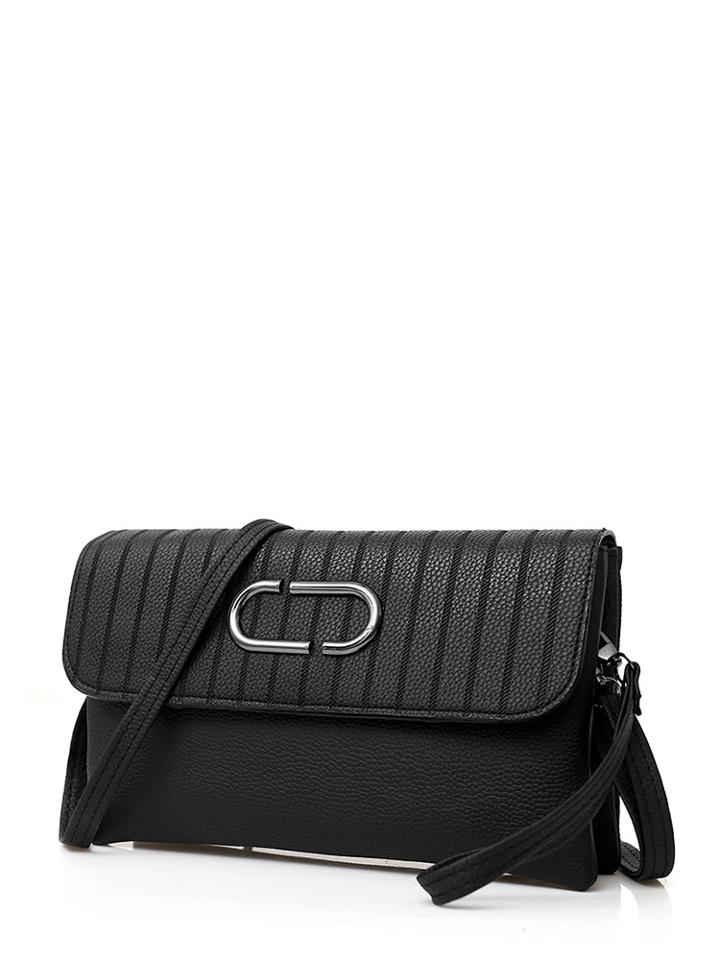 Romwe Pebble Flap Shoulder Bag