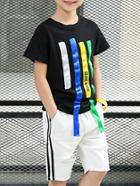 Romwe Front Color-stripe Tee