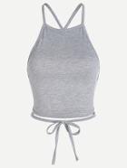 Romwe Lace-up Criss Cross Back Cami Top