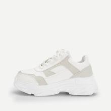 Romwe Solid Lace-up Chunky Sneakers
