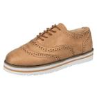 Romwe Lace-up Suede Brogue Oxfords