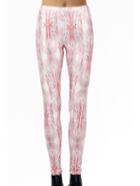 Romwe Pink Slim Elastic Floral Legging
