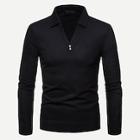 Romwe Guys Solid V Neck Polo Shirt