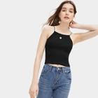 Romwe Heart Embroidery Cami Top