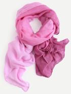 Romwe Pink Ombre Voile Scarf