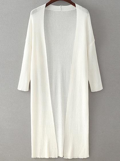 Romwe Drop Shoulder Seam Longline Cardigan