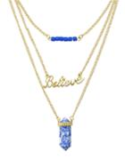 Romwe Multilayers Letter Pendant Necklace