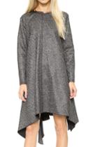 Romwe Asymmetric Loose Casual Grey Dress