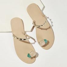 Romwe Pineapple Pearl  Detail  Flat Slippers