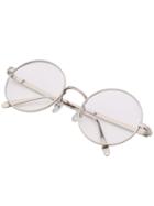 Romwe Silver Frame Retro Round Sunglasses