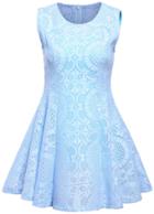 Romwe Sleeveless Hollow Pattern Pleated Blue Dress