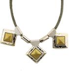 Romwe Gold Square Chain Necklace