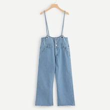 Romwe Grommet Detail Button Front Jeans
