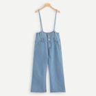 Romwe Grommet Detail Button Front Jeans