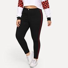 Romwe Plus Color Block Side Jeans