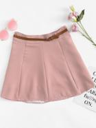 Romwe Basic Skirt With Belt