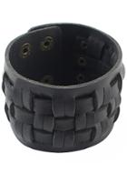 Romwe Black Button Leather Bracelet