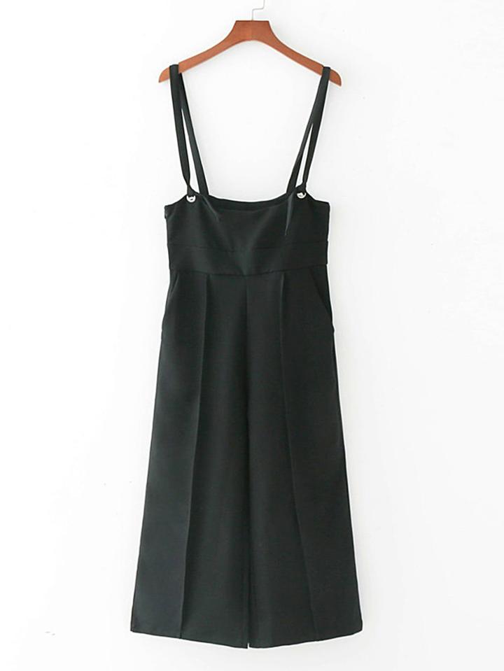 Romwe Wide Leg Pants With Strap