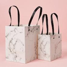 Romwe Marble Pattern Gift Storage Bag Set 2pcs