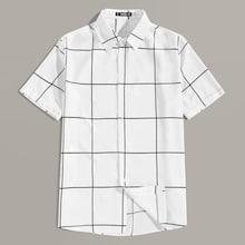 Romwe Guys Collared Grid Shirt
