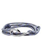 Romwe Grey Hook Clasp Cord Bracelet
