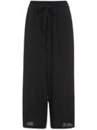 Romwe Elastic Waist Wide Leg Chiffon Pant