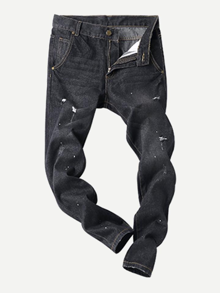 Romwe Men Distressed Pockets Jean