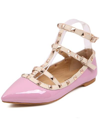 Romwe Purple With Rivet Slingbacks Flats