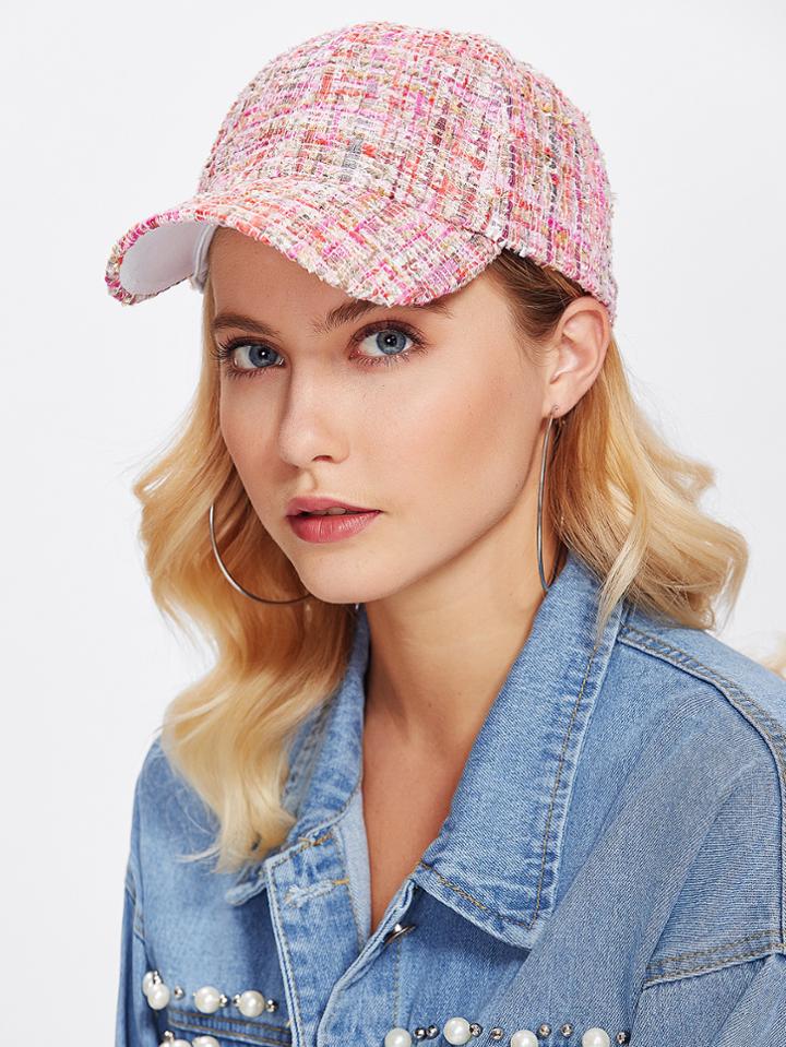 Romwe Tweed Baseball Hat