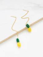 Romwe Pineapple Design Long Drop Earrings