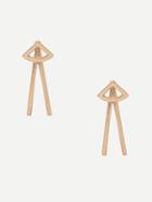 Romwe Golden Triangle Stud Earrings