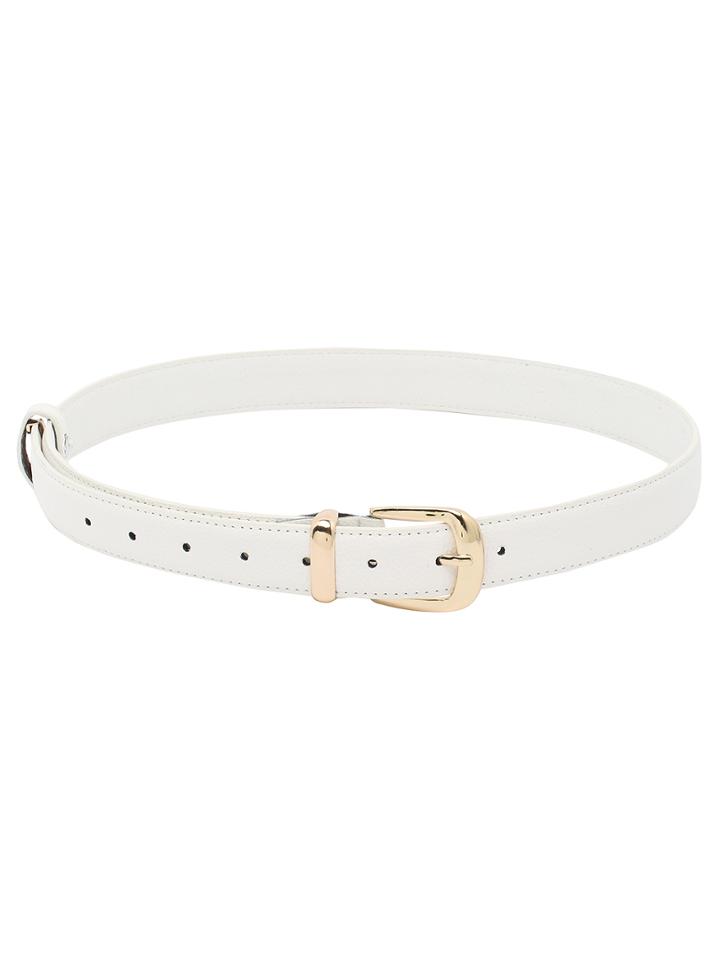 Romwe White Metal Buckle Belt