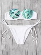 Romwe Tie Side Bandeau Bikini Set