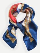 Romwe Multicolor Print Silk Square Scarf