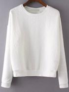 Romwe Dropped Shoulder Seam Embossed Sweatshirt
