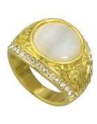 Romwe Gold Plated Large Big Stone Ring Designs