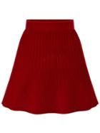 Romwe Knit A-line Red Skirt