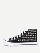 Romwe Studded Detail High Top Sneakers