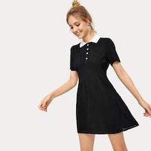 Romwe Button Detail Dress