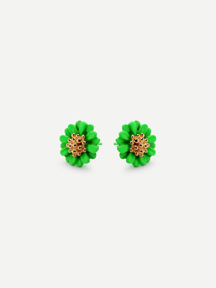 Romwe Flower-shaped Stud Earrings