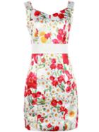 Romwe Multicolor Strap Backless Floral Sheath Dress