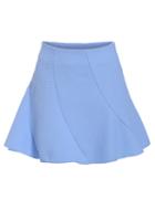 Romwe With Zipper Pleated Blue Skirt