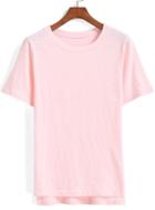 Romwe Dip Hem Pink T-shirt