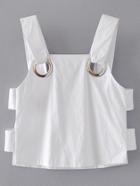Romwe Strap Cut Out Side Top With Ring Detail