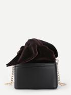 Romwe Knot Design Cube Shaped Chain Bag